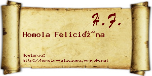 Homola Feliciána névjegykártya